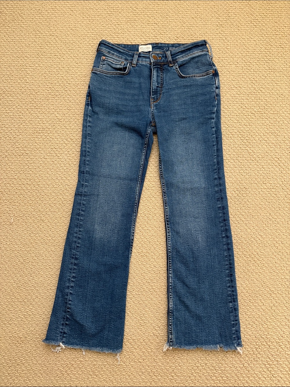 Pilcro The Yaya 27 Medium Wash Cropped Flare Jeans